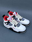 Чоловічі кросівки Nike Air Jordan 4 Retro Red White (білі з червоним) повсякденні 7362 Найк топ, фото 6