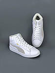 Чоловічі зимові кросівки Puma Corduroy Classic Mid White Winter Fur (білі) високі стильні кеди 7613 Пума топ, фото 3