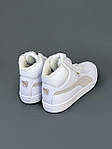 Чоловічі зимові кросівки Puma Corduroy Classic Mid White Winter Fur (білі) високі стильні кеди 7613 Пума топ, фото 5