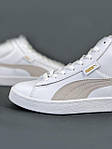 Чоловічі зимові кросівки Puma Corduroy Classic Mid White Winter Fur (білі) високі стильні кеди 7613 Пума топ, фото 7