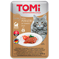 Влажный корм для кошек TOMi Птица в томатном желе 100 г (4003024490884)