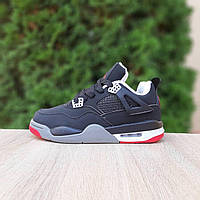 Женские зимние кроссовки Air Jordan 4 Retro PSG Paris Saint Germain (черные с красным) повседневные 4024 Найк