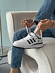 Чоловічі кросівки Adidas Forum Low White/Black (біло-чорні) стильні кроси A00106 Адідас топ, фото 4