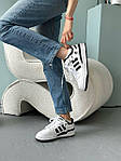 Чоловічі кросівки Adidas Forum Low White/Black (біло-чорні) стильні кроси A00106 Адідас топ, фото 3