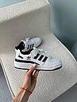 Чоловічі кросівки Adidas Forum Low White/Black (біло-чорні) стильні кроси A00106 Адідас топ, фото 5