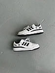 Чоловічі кросівки Adidas Forum Low White/Black (біло-чорні) стильні кроси A00106 Адідас топ, фото 2