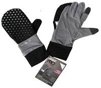 Жіночі рукавички для бігу з фібри із сенсорними вставками 7 Crivit Sports Чорний (2000002733867)