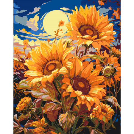 Картина за номерами Букет соняшників Origami 40*50 (LW04070)