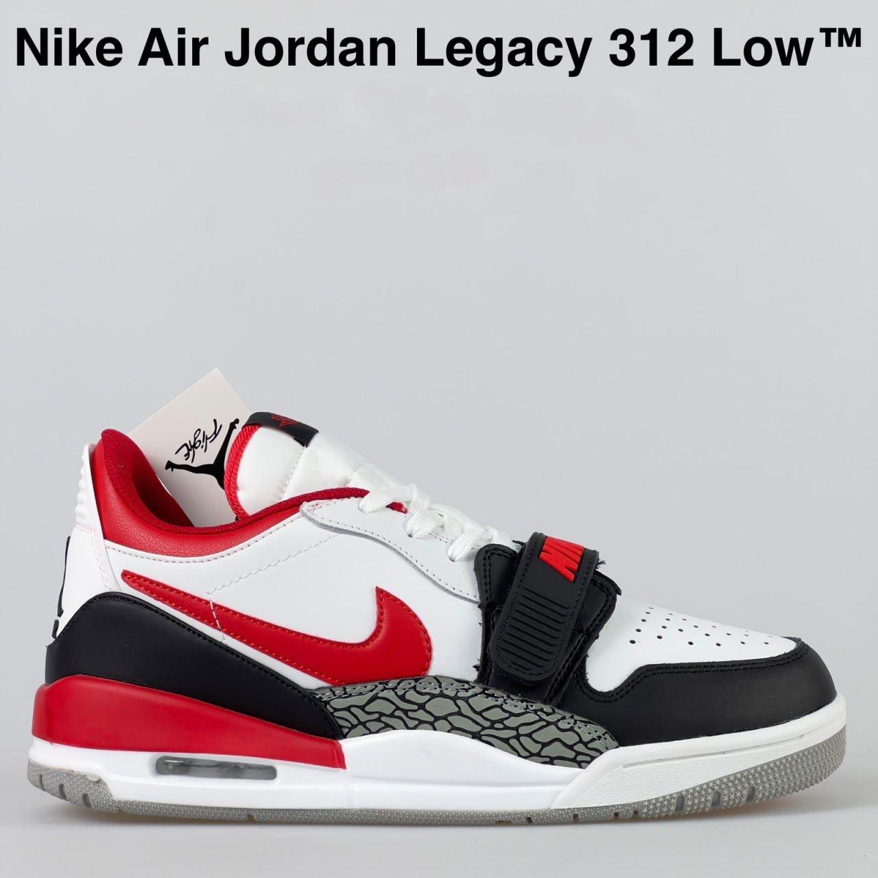 Чоловічі кросівки Nike Jordan Legacy 312 Low (білі з чорним/червоним) стильні кроси 12009 Найк топ, фото 1
