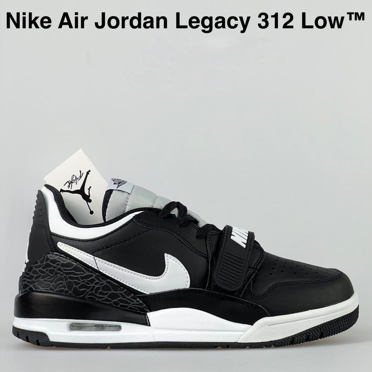 Чоловічі кросівки Nike Jordan Legacy 312 Low (чорні з білим) стильні кроси 12012 Найк топ, фото 1