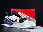Чоловічі кросівки Nike Jordan Legacy 312 Low (білі з чорним/фіолетовим) стильні 12013 Найк топ, фото 4