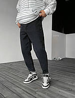 Мужские джинсы МОМ базовые (черные) комфортные молодежные свободные стильные с низкой посадкой s2094