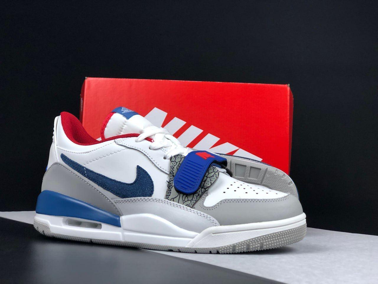 Чоловічі кросівки Nike Jordan Legacy 312 Low (білі із сірим/синім) стильні кроси 12014 Найк топ, фото 1