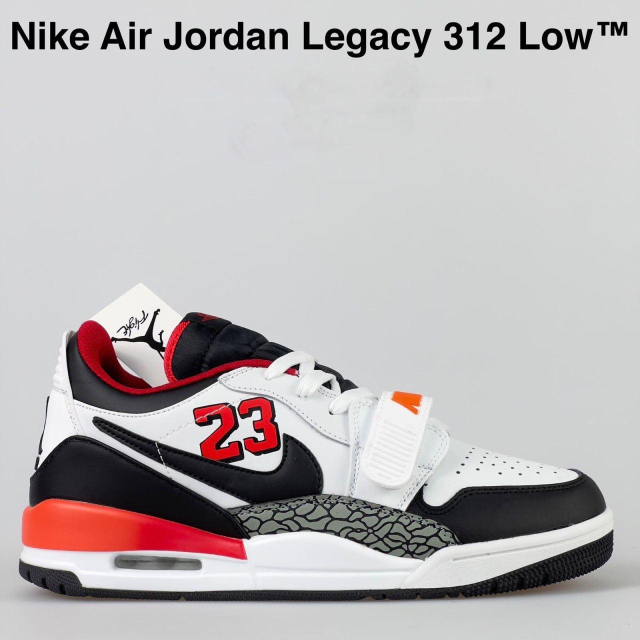 Чоловічі кросівки Nike Jordan Legacy 312 Low (білі з чорним/червоним) стильні кроси 12016 Найк топ, фото 1