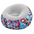 Надувне велюрове крісло-груша 112х112х66 см Bestway 75111 Кольорове Крісло для дому та тераси, фото 2