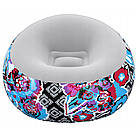 Надувне велюрове крісло-груша 112х112х66 см Bestway 75111 Кольорове Крісло для дому та тераси, фото 4