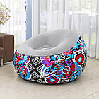 Надувне велюрове крісло-груша 112х112х66 см Bestway 75111 Кольорове Крісло для дому та тераси, фото 7