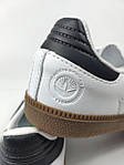 Чоловічі кросівки Adidas Samba (біло-чорні) стильні повсякденні кроси D459 Адідас топ, фото 9