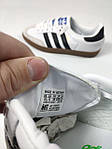 Чоловічі кросівки Adidas Samba (біло-чорні) стильні повсякденні кроси D459 Адідас топ, фото 4
