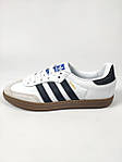 Чоловічі кросівки Adidas Samba (біло-чорні) стильні повсякденні кроси D459 Адідас топ, фото 3