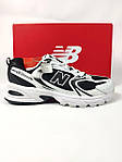 Чоловічі демісезонні кросівки New Balance 530 (біло-чорні) стильні спортивні стильні кроси D423 НБ топ, фото 6