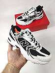 Чоловічі демісезонні кросівки New Balance 530 (біло-чорні) стильні спортивні стильні кроси D423 НБ топ, фото 8