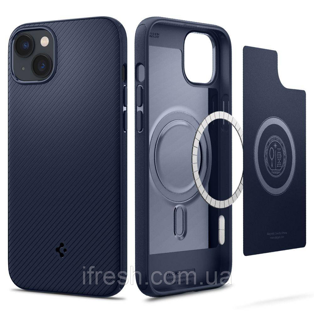 Чохол Spigen для iPhone 15 Plus / 14 Plus - Mag Armor (сумісний з MagSafe), Navy Blue (ACS04919)