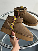 Жіночі черевики UGG Ugg Ultra Mini Braid Platform Boot Olive теплі уги хутро