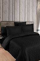 Комплект постільної білизни First Сhoice Jacquard Satin Dark Series Lamone Black бавовна 220*200 см чорний