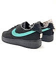 Чоловічі кросівки Nike Air Force 1 Low Tiffany & Co (чорні) низькі стильні кросівки D479 Найк топ, фото 6