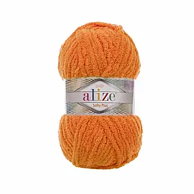 Пряжа (нитки) плюшева Софті Плюс Алізе 06 жовтогарячий Alize 1D6D9-1
