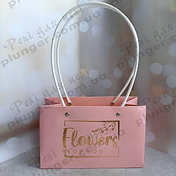 Кошик для квітів, зефірних та пряничних букетів Рожевий