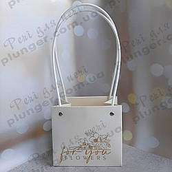 Кошик для квітів, зефірних та пряничних букетів Білий