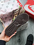 Чоловічі кросівки Kickshawaii x Nike SB Dunk Low (коричневі із зеленим) демісезонні кроси 1277TP Найк топ, фото 4