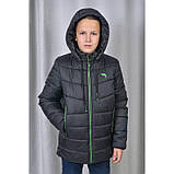 Куртка дитяча для хлопчика демісезонна чорна Pleses, розміри 128-146, фото 5