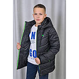 Куртка дитяча для хлопчика демісезонна чорна Pleses, розміри 128-164, фото 6