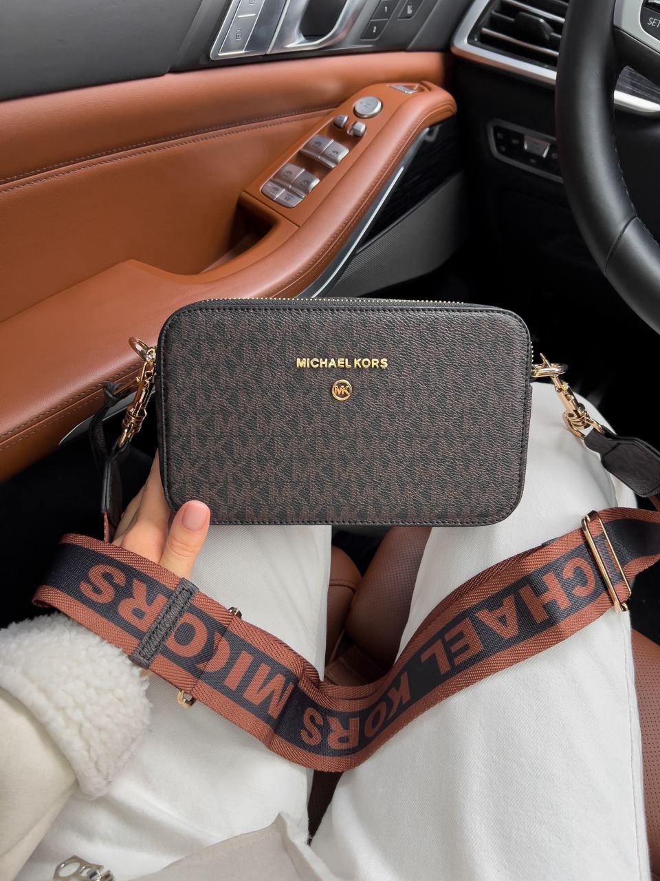 Жіноча сумка Michael Kors Crossbody (коричнева) модна містка актуальна сумка Gi11316 топ