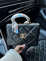 Женская сумка Chanel Black Gold (чёрная) роскошная крутая сумочка для девушки AS295 топ