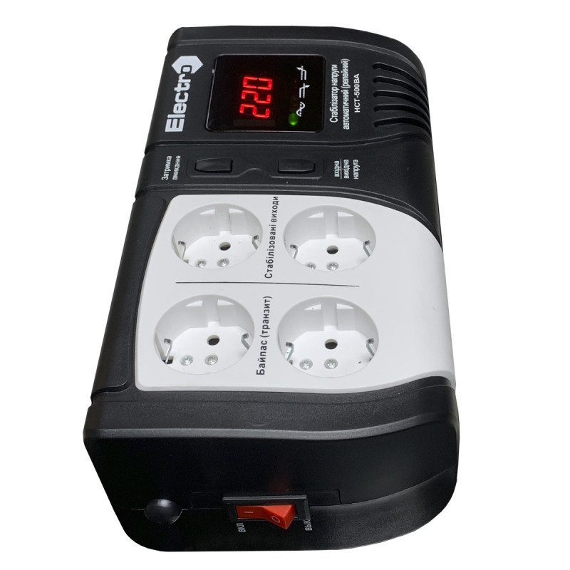 Стабилизатор напряжения электронный НСТ-500 на 4 розетки 0,5 кВА Electro - фото 3 - id-p1068004555