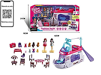 Ігровий набір Катер, 2 куклы, подсветка, звук, мебель, в коробке