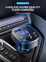 FM трансмітер F57 BL, MP3 Player, Автомобільна швидка зарядка, 3,1А QС 3.0  2 USB Bluetooth 5.0 Вольтметр