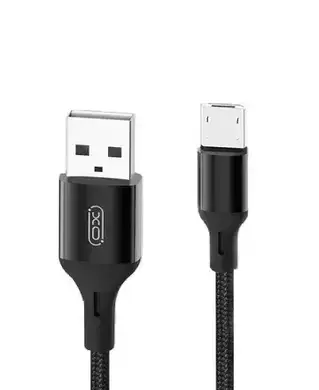 Кабель XO microUSB NB143 Braided 2.4A/1m Black, фото 1