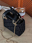 Жіноча сумка Dior (чорна) красива зручна стильна сумочка на довгому ремені AS454 топ, фото 8
