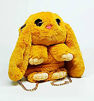 Сумка-мягкая игрушка Копица Кролик меховой Горчичный 00205-11