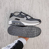 Мужские демисезонные кроссовки Nike Air Max 90 (темно-серые) модные повседневные кроссы 2436 Найк 43 тренд