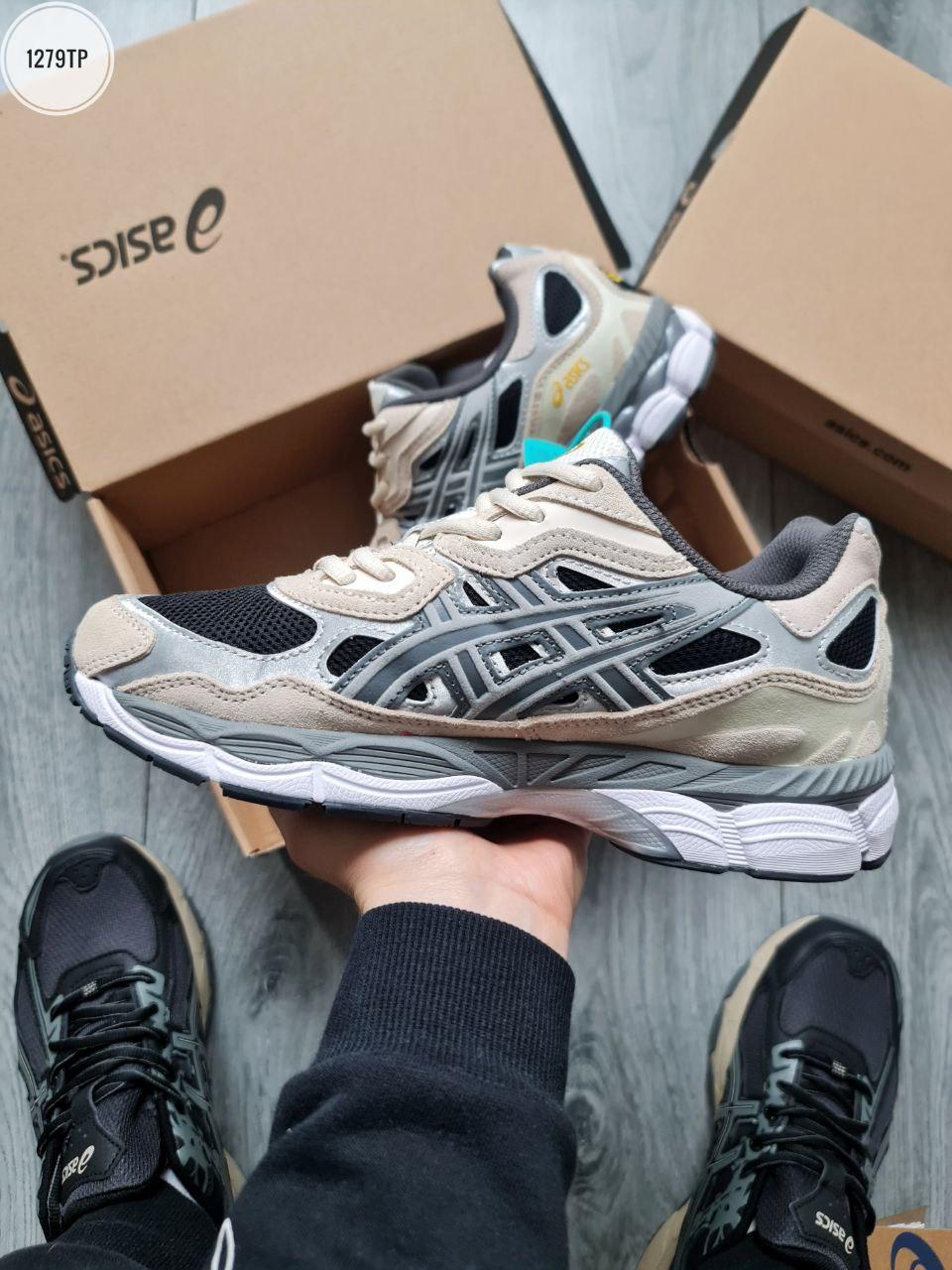 Чоловічі кросівки Asics Ael NYC Grey (бежеві) модні низькі кросівки 1279TP Асікс топ, фото 1