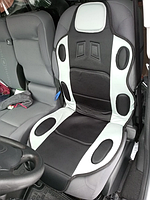 Накидка на сидения авто с подогревом от прикуривателя VITOL H 19002 GY/BK ( Уценка)