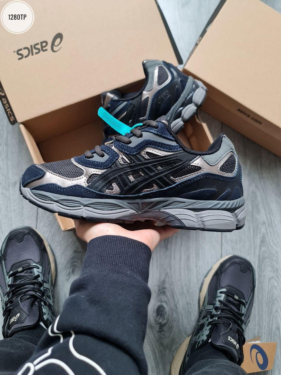 Чоловічі кросівки Asics Ael NYC Dark Blue (сірі із синім) модні низькі кросівки 1280TP Асікс топ, фото 1