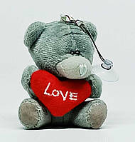 Брелок Shantou Мишка с сердцем 8 см серый 09046970-2
