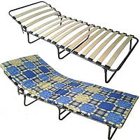 Розкладачка ортопедична з матрацом на ламелях Ліжко розкладне для дому дачі намету пікніка та відпочинку